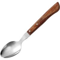 Ложка чайная;сталь нерж.,дерево;,L=15см;металлич.