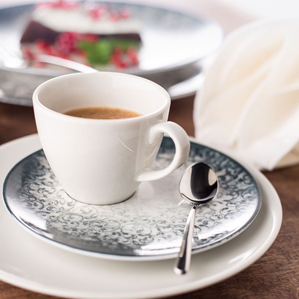 Блюдце «Винтаж» набор[2шт];фарфор;D=16см;кремов.,сизый