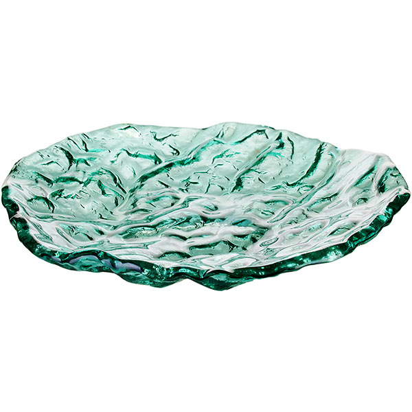 Салатник «Море»;стекло;D=24,H=4см;зелен.