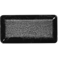 Блюдо «Нанокрем Блэк» прямоугольное;фарфор;,H=24,L=350,B=150мм;черный