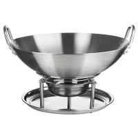 Сковорода «Садж Вок» без крышки с ручками и подставкой;сталь нерж.;D=380,H=69,L=400мм;металлич.