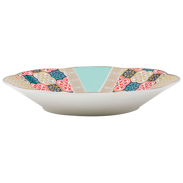 Тарелка глубокая «Анемон Ютения»;кост.фарф.;D=21см;белый,разноцветн.