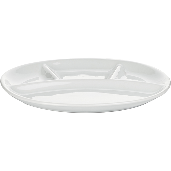 Блюдо овальное «Пати»;фарфор;,H=21,L=280,B=240мм;белый