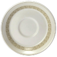 Блюдце «Антуанетт»;фарфор;D=110,H=18мм;белый,олив.