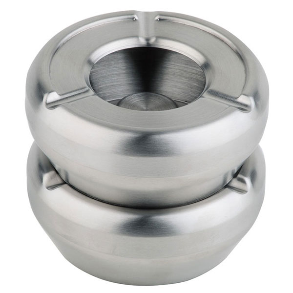 Пепельница;сталь нерж.;D=124,H=45мм;металлич.