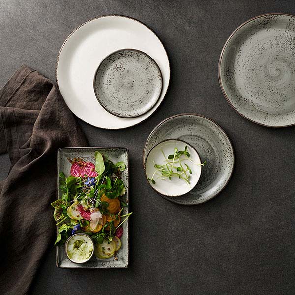 Блюдо «Урбан» прямоугольное;фарфор;,H=24,L=270мм;серый