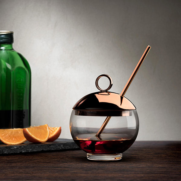 Креманка «Хэпберн» с крышкой и ложкой;хр.стекло,металл;0,5л;D=88,H=161мм;прозр.,золотой