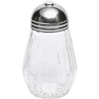 Сахарница-дозатор «Нью»;стекло,сталь нерж.;280мл;D=75,H=140,L=75,B=75мм;прозр.,металлич.