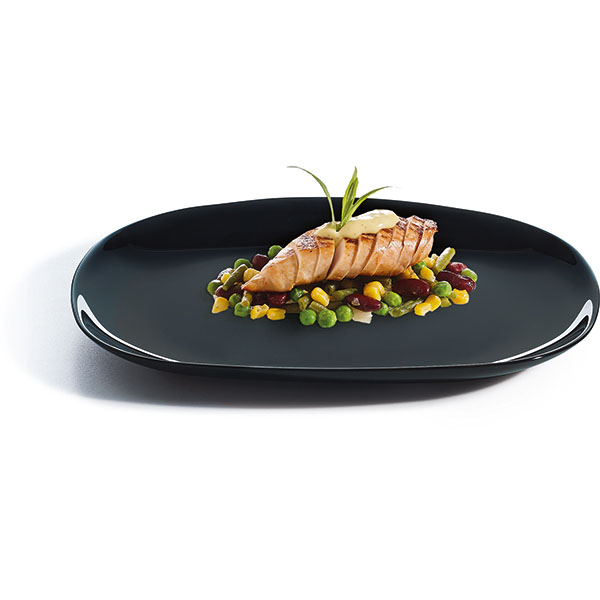 Блюдо «Эволюшнс Блэк» овальное;стекло;,H=22,L=280,B=230мм;черный