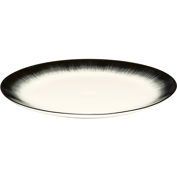 Тарелка «Де» №4;фарфор;D=28см;кремов.,черный