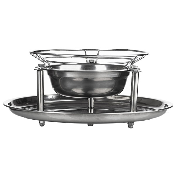 Сковорода «Садж Вок» без крышки с ручками и подставкой;сталь нерж.;D=320,H=63,L=340мм;металлич.