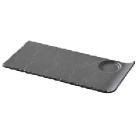 Блюдо для подачи «Базальт»;фарфор;,H=15,L=290,B=134мм;черный