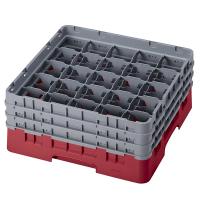 Кассета для бокалов 25 ячеек Dmax=87,Hmax=225мм;полипроп.;,H=22,5,L=50,B=50см;красный,серый