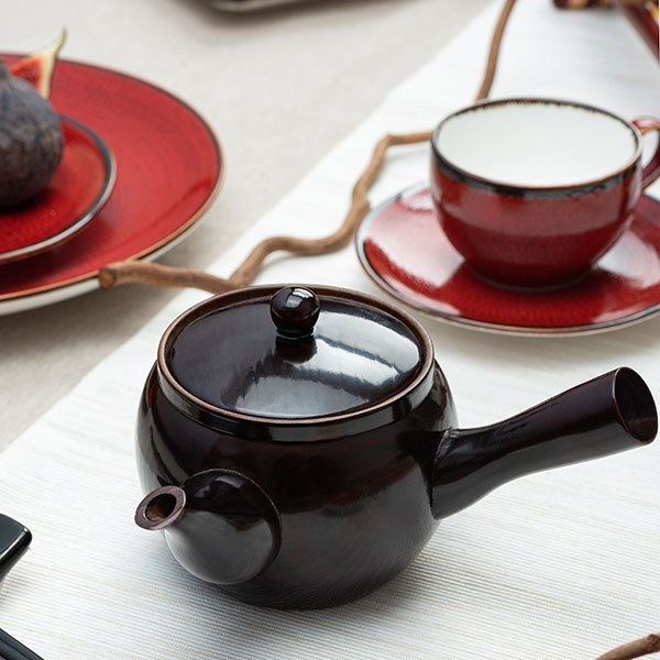 Блюдце «Джаспер»;фарфор;D=150/50,H=7,1мм;белый,красный