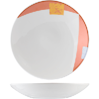 Салатник «Зен»;фарфор;250мл;D=150,H=35мм;белый,оранжев.