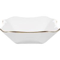 Салатник квадратный;фарфор;,H=40,L=135,B=135мм;белый,золотой