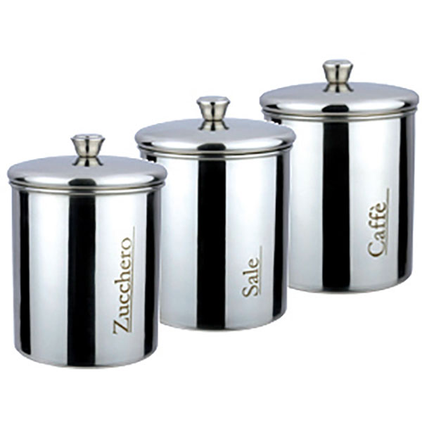 Емкость для хранения сахара;сталь нерж.;1л;D=12,H=17см;серебрист.