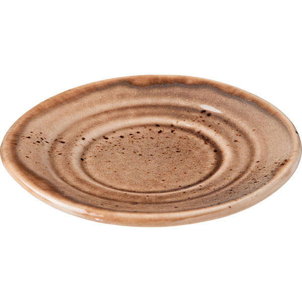Блюдце «Маррон Реативо»;фарфор;D=98мм;коричнев.,бежев.