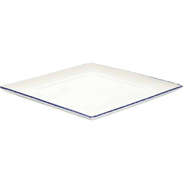 Блюдо «Блю Дэппл» квадратное;фарфор;,L=27,B=27см;белый,синий