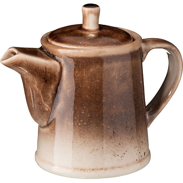Чайник заварочный «Маррон Реативо»;фарфор;0,5л;,H=14,5см;коричнев.,бежев.