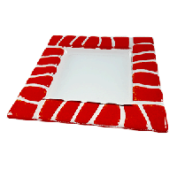 Тарелка «Сафари»;стекло;,H=2,L=25,B=25см;прозр.,оранжев.