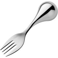 Вилка столовая д/людей с огран.возможн. с шарообр.ручкой;сталь нерж.;,L=14/5,B=3см;металлич.