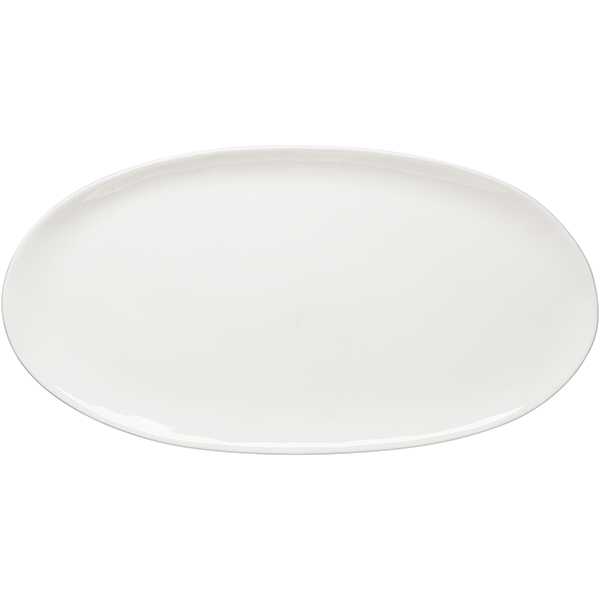 Блюдо «Афрос» овальное;кост.фарф.;,H=10,L=345,B=180мм;белый
