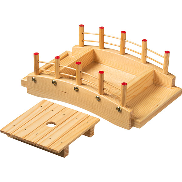 Блюдо для суши «Мостик»;сосна;,H=10,L=25,B=16,5см;бежев.,золотой