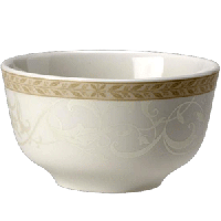 Сахарница «Антуанетт» без крышки;фарфор;230мл;D=100,H=55мм;белый,олив.