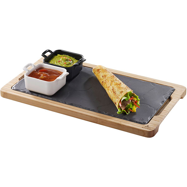 Блюдо для подачи «Базальт»;керамика;,L=30,B=16см;черный,матовый