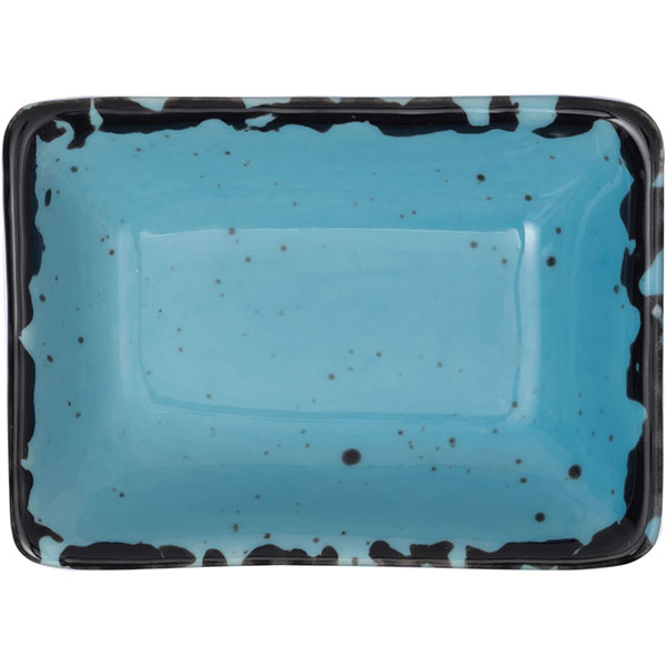 Соусник д/соевого соуса;фарфор;50мл;,H=25,L=95,B=70мм;голуб.,коричнев.