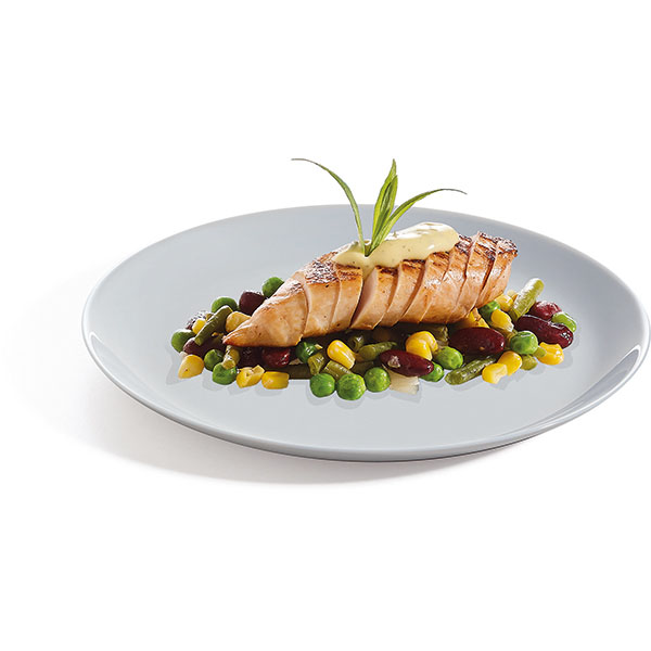 Тарелка «Эволюшнс Гранит» мелкая;стекло;D=27см;серый