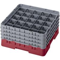 Кассета для бокалов 25 ячеек Dmax=87,Hmax=215мм;полипроп.;,H=26,7,L=50,B=50см;бордо,серый