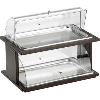 Станция буфетная для выпечки 2 яруса, цвет венге;мдф,сталь нерж.;,H=46,L=59,B=46см