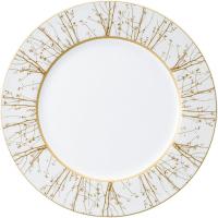 Блюдо для подачи с рисунком;фарфор;D=30см;белый,золотой