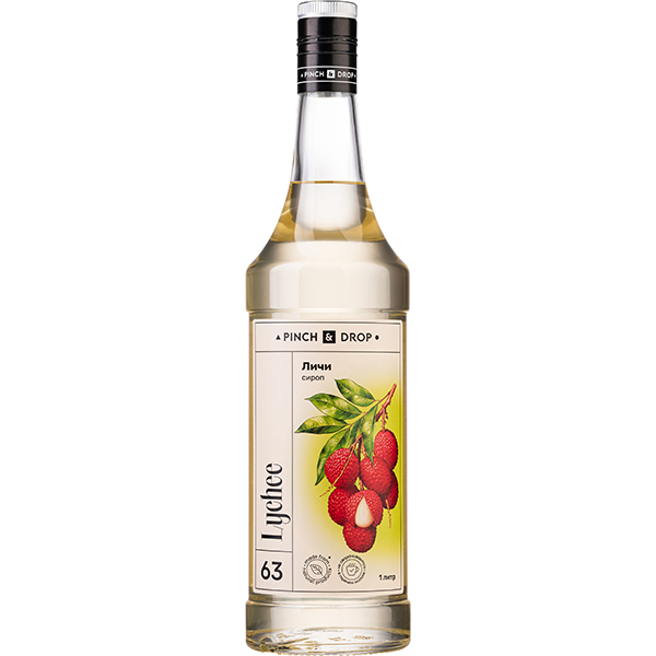 Сироп «Личи» Pinch&Drop;стекло;1л;D=85,H=330мм;белый