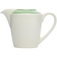 Молочник «Рио Грин»;фарфор;142мл;,H=8,L=13см;белый,зелен.