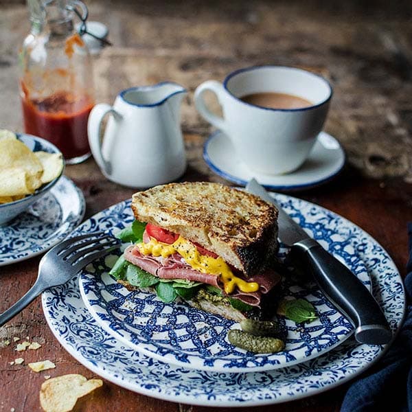 Тарелка пирожковая «Инк»;фарфор;D=15,H=2см;синий,белый