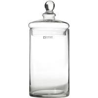 Банка круглая с крышкой;стекло;1,7л;D=10,H=22см;прозр.