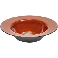 Тарелка глубокая;керамика;D=213,H=50мм;коричнев.,голуб.