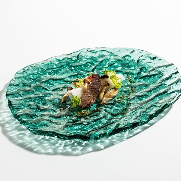 Салатник «Море»;стекло;D=24,H=4см;зелен.