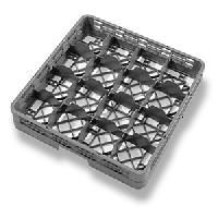 Кассета для бокалов 16 ячеек Dmax=113,Hmax=80мм;полипроп.;,H=10,L=50,B=50см;серый