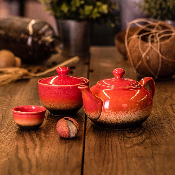 Сахарница «Агат»;фарфор;200мл;D=93,H=75мм;красный