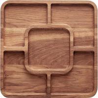 Менажница квадр.5 секций;дуб;,H=25,L=300,B=300мм;деревян.