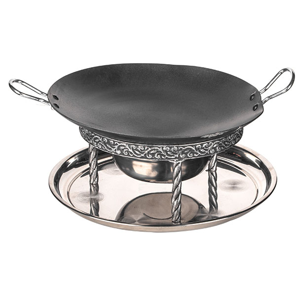 Набор для подачи саджа без крышки 2 предмета;сталь нерж.,тефлон;D=29,5,H=23см;серебрист.