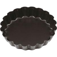 Форма для выпечки рифленая;сталь,антиприг.покр.;D=100,H=19мм;черный