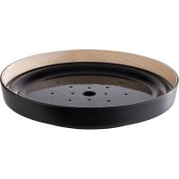 Поднос фуршетный «Фрида» с каплесборником;пластик;D=33,H=6см;черный,бежев.