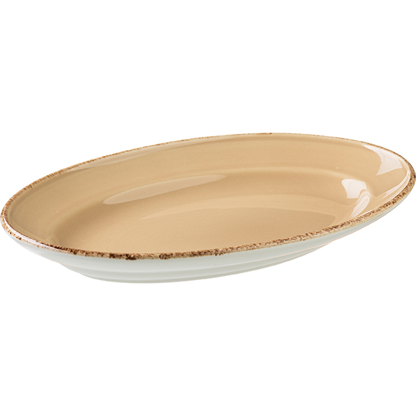 Блюдо «Террамеза Вит» овальное;фарфор;,L=27,B=19см;бежев.