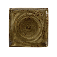 Блюдо «Крафт Браун» квадратное;фарфор;,H=18,L=270,B=270мм;коричнев.