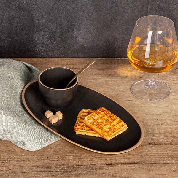 Блюдо «Галлоуэй» овальное;керамика;,H=25,L=295,B=160мм;черный